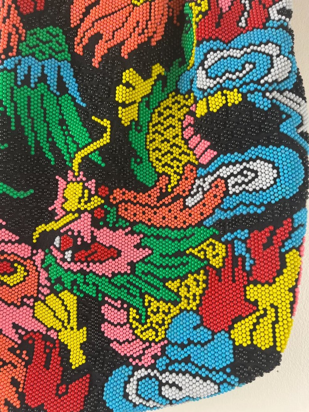 Kitsch Vintage Dargon & Phoenix Motif Beaded Handbag - Picture 7 of 8